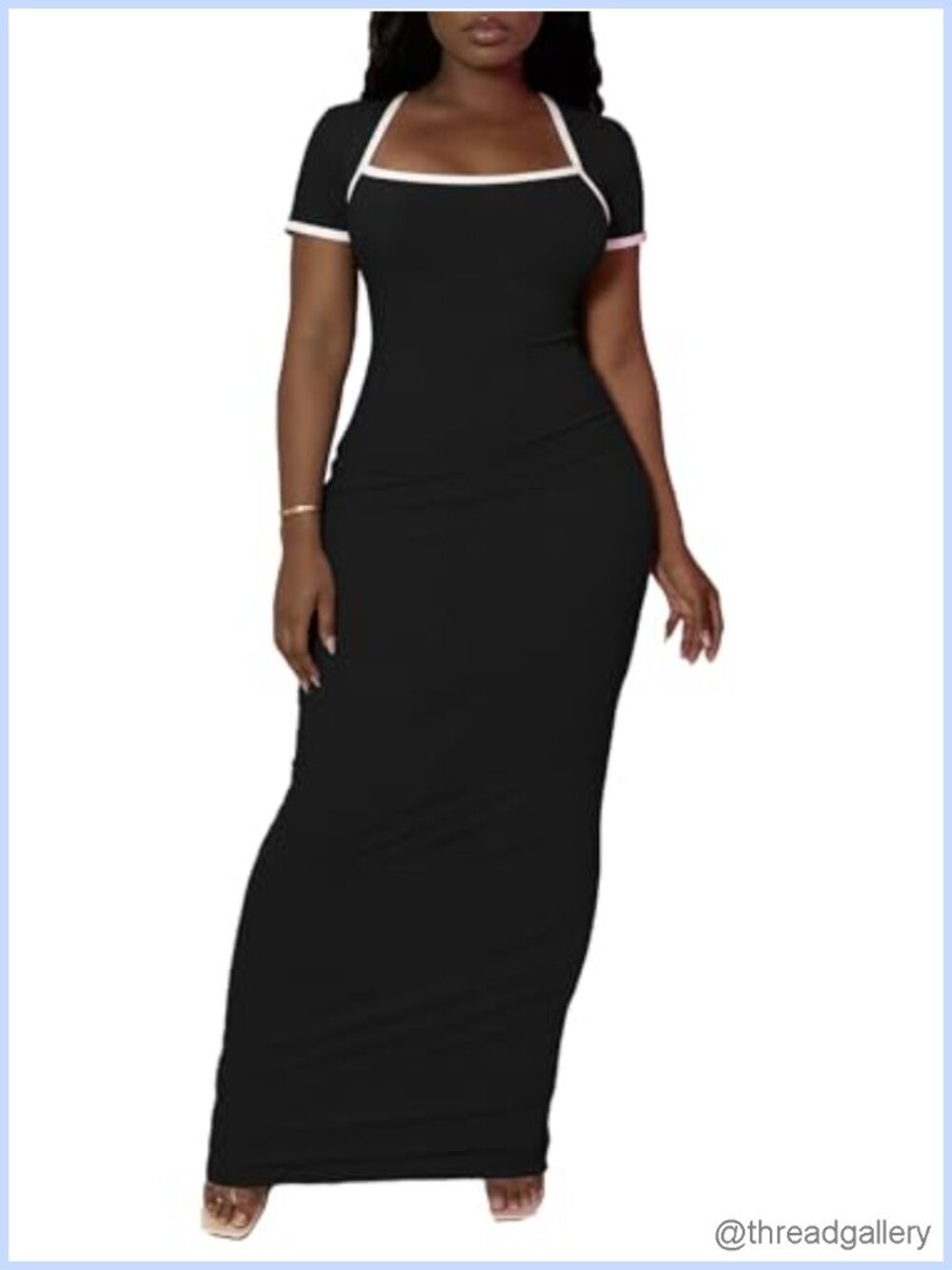 Women's Bodycon Maxi Dress Short Sleeve Halter Neck Casual Party